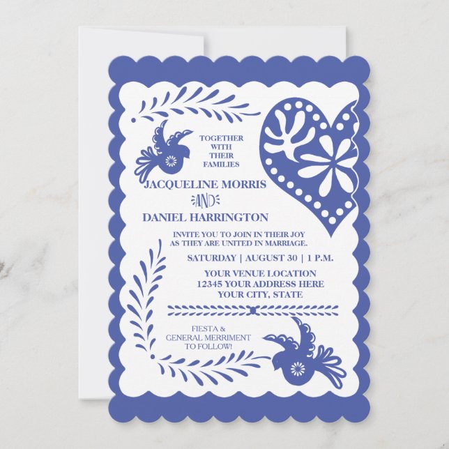 Invitación Tema de la pancarta del Boda de la Fiesta Mexicana (Anverso)