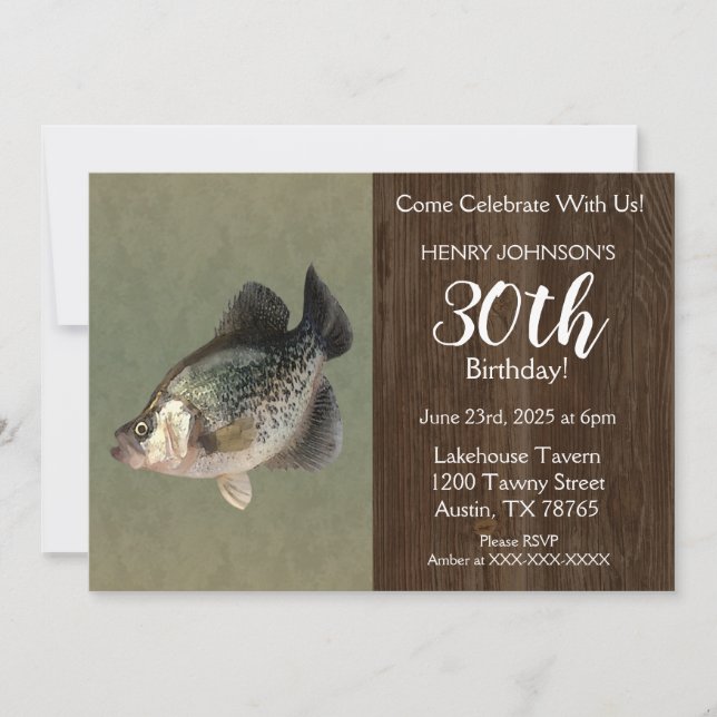 Invitación Tema de la pesca de rapto 30.º Fiesta de cumpleaño (Anverso)