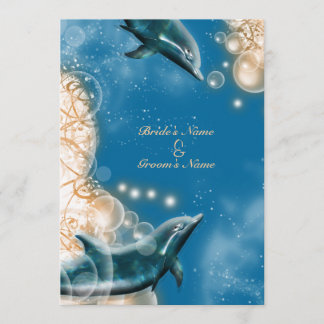 Invitación Tema de la playa - fiesta elegante del delfín del