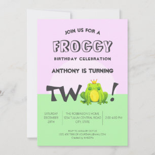 Invitación Tema de la Rana Segundo Fiesta de los Niños de Cum