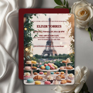 Invitación Tema de la revista Paris Patisseries Macaroons