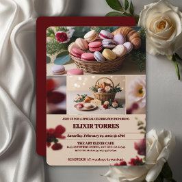 Invitación Tema de la revista Paris Patisseries Macaroons