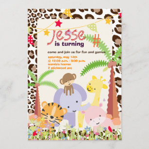 Invitación Tema de la selva/Fiesta personalizado/foto
