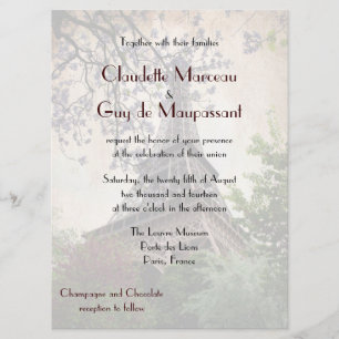 Invitación Tema de la Torre Eiffel, Boda francés