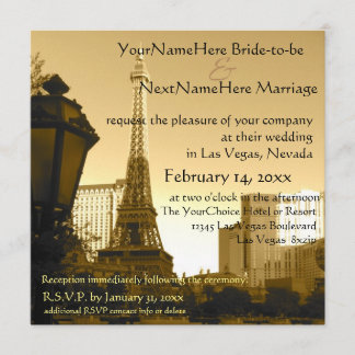 Invitación Tema de La Torre Eiffel de Las Vegas