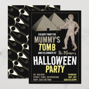 Invitación Tema de la tumba de mi mamá, fiesta de halloween e