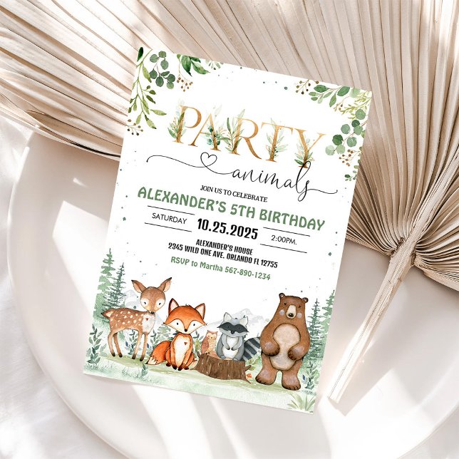 Invitación Tema de las criaturas del Fiesta de Woodland Cumpl (Subido por el creador)