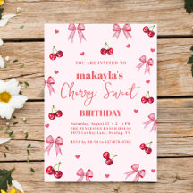 Tema de lazo para fiesta de cumpleaños Cherry Swee