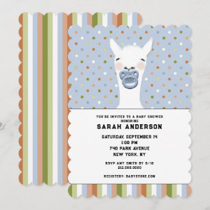 Invitación Tema de Llama de Baby Shower