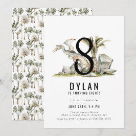 Invitación Tema de los dinosaurios 8ª fiesta de cumpleaños