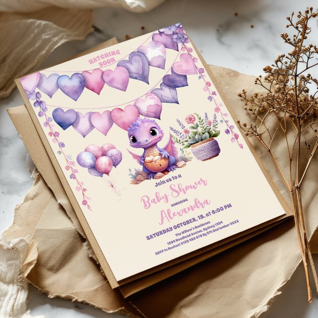 Invitación Tema de los dinosaurios: El odio rosado en Baby Sh (Subido por el creador)