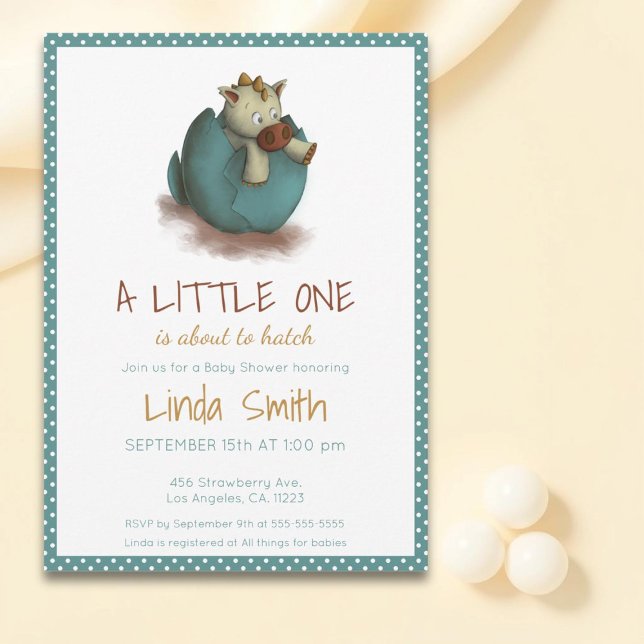 Invitación Tema de los dinosaurios Género Neutral Baby Shower (Subido por el creador)