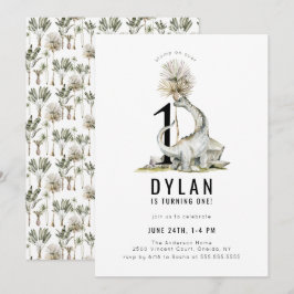 Invitación Tema de los dinosaurios Primer Fiesta de cumpleaño