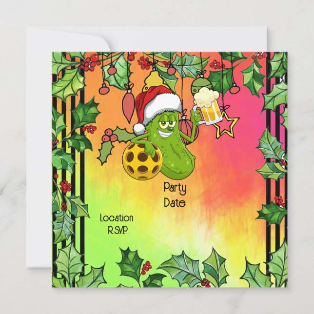 Invitación Tema de los Navidades de bolas de bolas (Anverso)