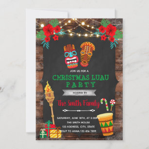 Invitación tema de luau de Navidad