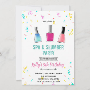 Invitación Tema de manicura y pedicura de spa lindo