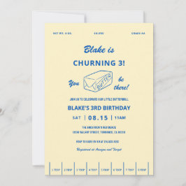 Invitación Tema de mantequilla Cumpleaños Revolviendo Fiesta 