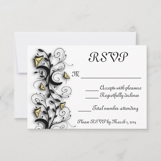 Invitación Tema de Mariposa (Anverso)