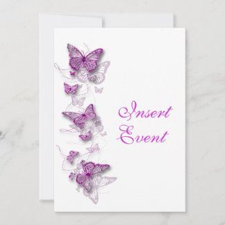 Invitación Tema de mariposa rosa blanco