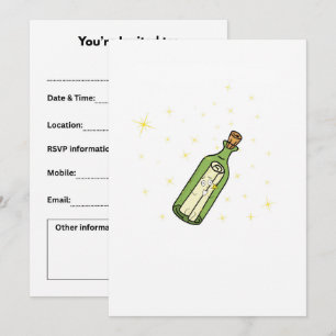 Invitación tema de mensaje en una botella