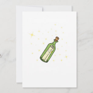 Invitación tema de mensaje en una botella