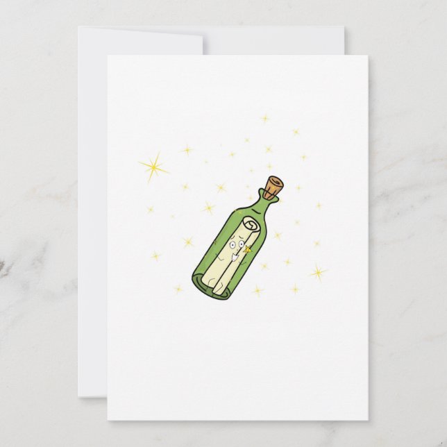 Invitación tema de mensaje en una botella (Anverso)