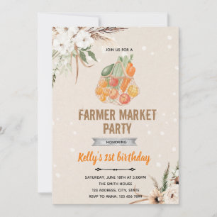 Invitación tema de mercado de granjero boho