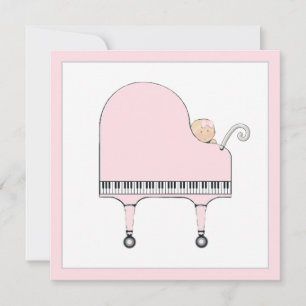 Invitación Tema de música para baby shower de niña