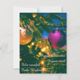 Invitación Tema de Navidad con 2 bolas de Navidad...