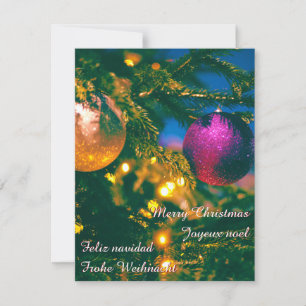 Invitación Tema de Navidad con 2 bolas de Navidad...