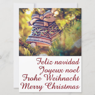 Invitación tema de Navidad con dos campanas