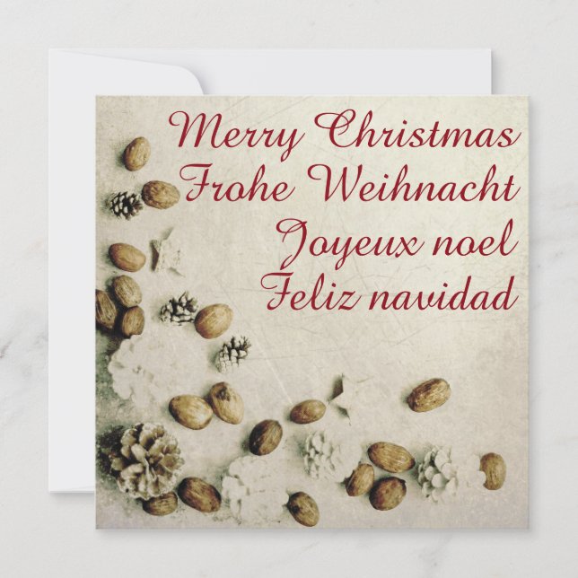 Invitación Tema de Navidad con nueces... (Anverso)