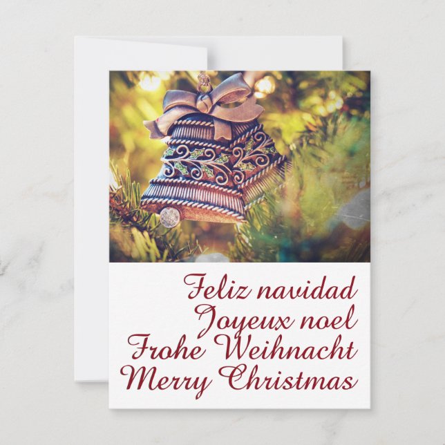 Invitación Tema de navidades con dos campanas (Anverso)