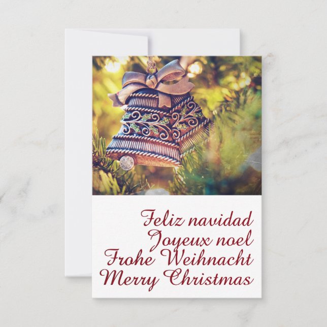 Invitación Tema de navidades con dos campanas (Anverso)