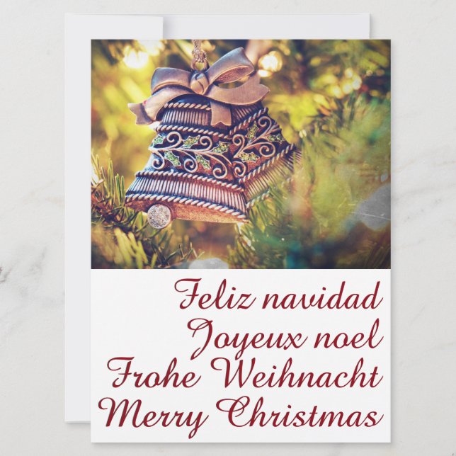 Invitación Tema de navidades con dos campanas (Anverso)