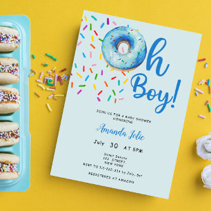 Invitación Tema de Oh Baby Boy Donut Baby Shower