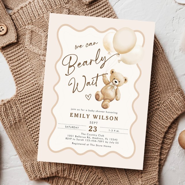 Invitación Tema De Oso Que Podemos Esperar A Baby Shower (Subido por el creador)