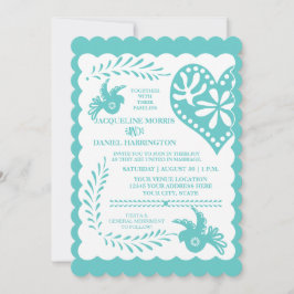 Invitación Tema de pancarta de boda de fiesta mexicana de Pap