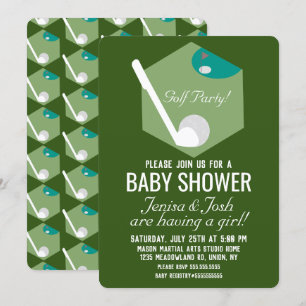 Invitación Tema de pelota de golf moderna para baby shower de