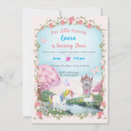 Invitación Tema de pequeña princesa Invitación. Fiesta para n