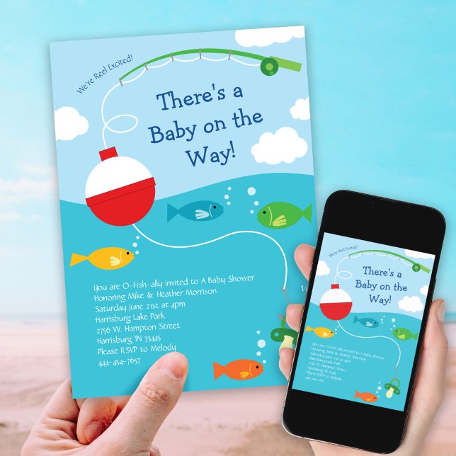 Invitación Tema de pesca Baby Shower para pescadores (Subido por el creador)