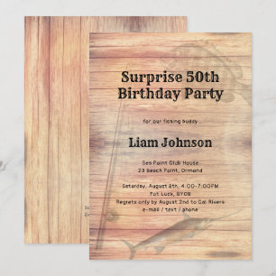 Invitación Tema de Pesca Cumpleaños de él
