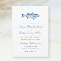 Tema de pesca de lubina rayada elegante boda naval