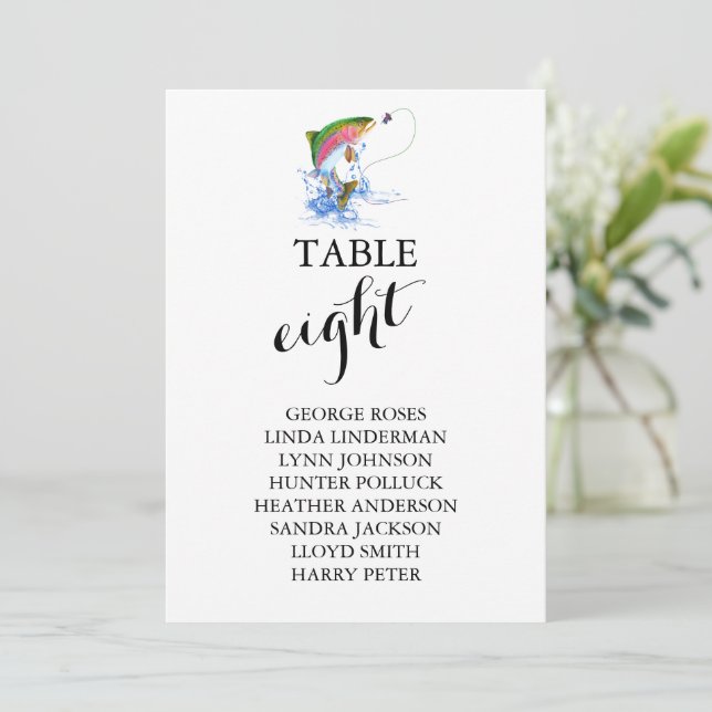 Invitación Tema de pesca de trucha arcoíris (Anverso de pie)