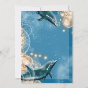 Invitación Tema de playa - delfín boda fiesta elegante