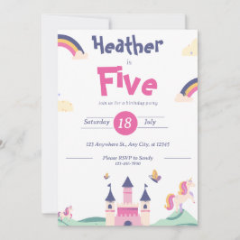 Invitación - Tema de Princesa - Personalizar Nombr