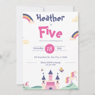 Invitación - Tema de Princesa - Personalizar Nombr