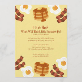 Invitación Tema de Revelación de Género de Brunch de Panquequ