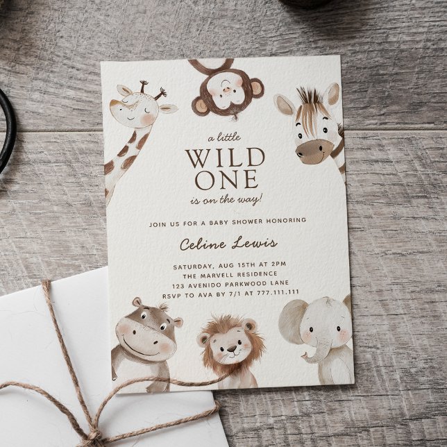 Invitación Tema de safari para baby shower de Wild One (Subido por el creador)