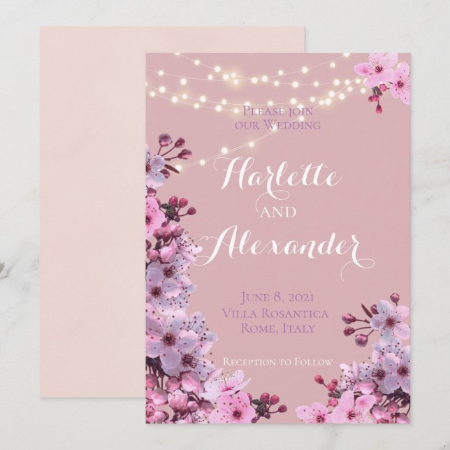 Invitación Tema de Sakura (Anverso / Reverso)